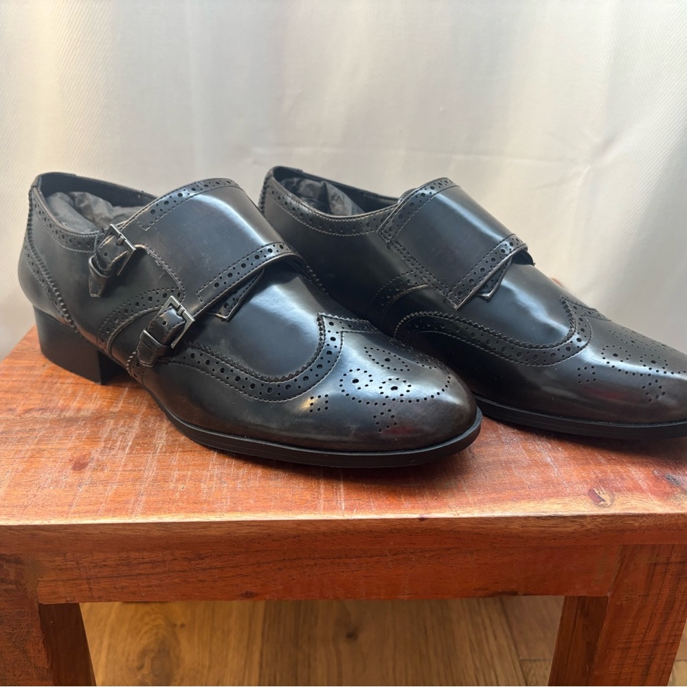 Zara Black Double Monk Strap Oxfords